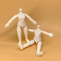 2 Pieces 9.5cm Heigh Doll Body 1/12 Bjd Multi Joints Movable Doll Body Girl Diy Dress Up Toy Accessories 1