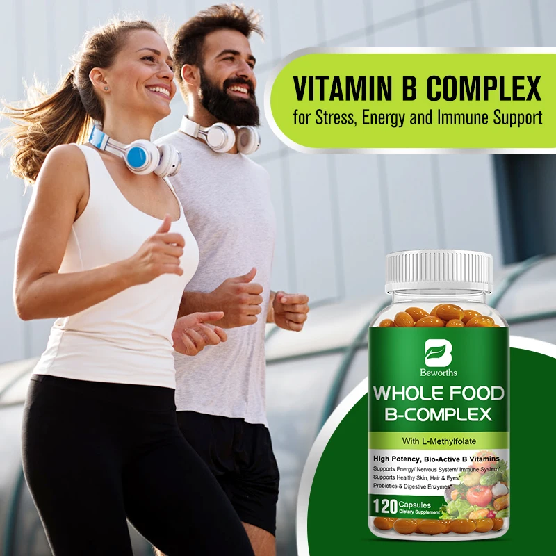 BEWORTHS B-COMPLEX Capsule Contains Vitamin B1, B2, B3, B5, B6, B12 Support Immune ,Skin ,Eyes Health Daily Vitamin Supplements