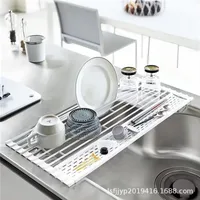 Égouttoir enroulable pour évier de cuisine, support pour tasses à vaisselle, support sec pliable pour comptoir de cuisine, tapis de vidange de rangement 3