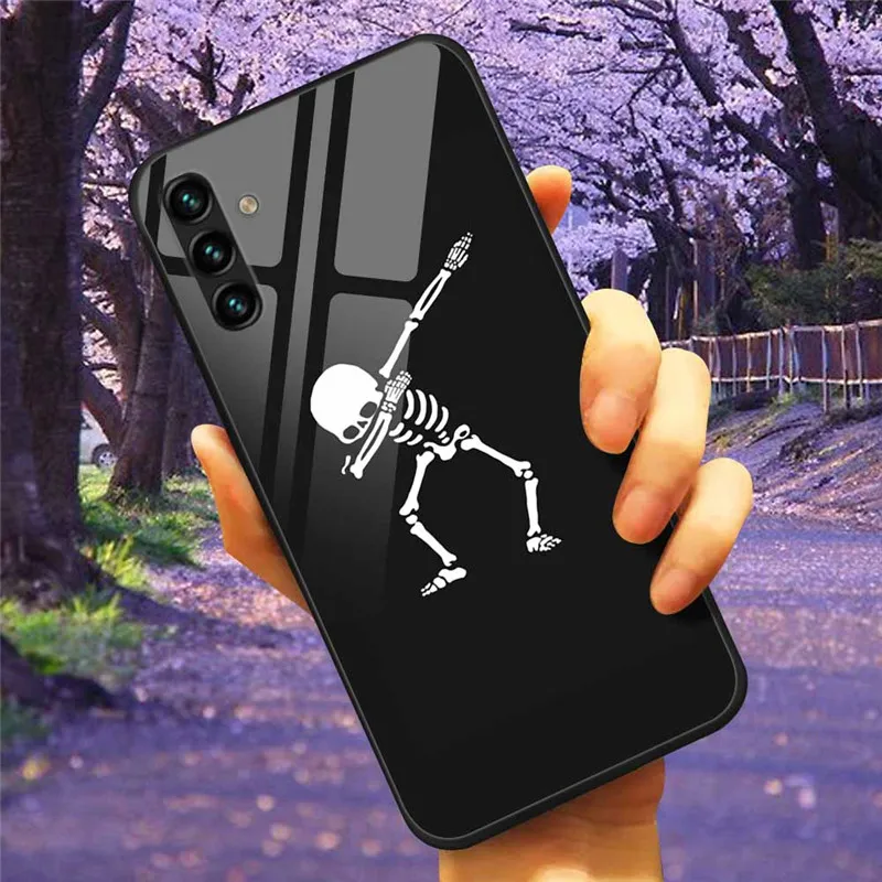 Tempered Glass Hard Cover Case for Samsung Galaxy - Space Design