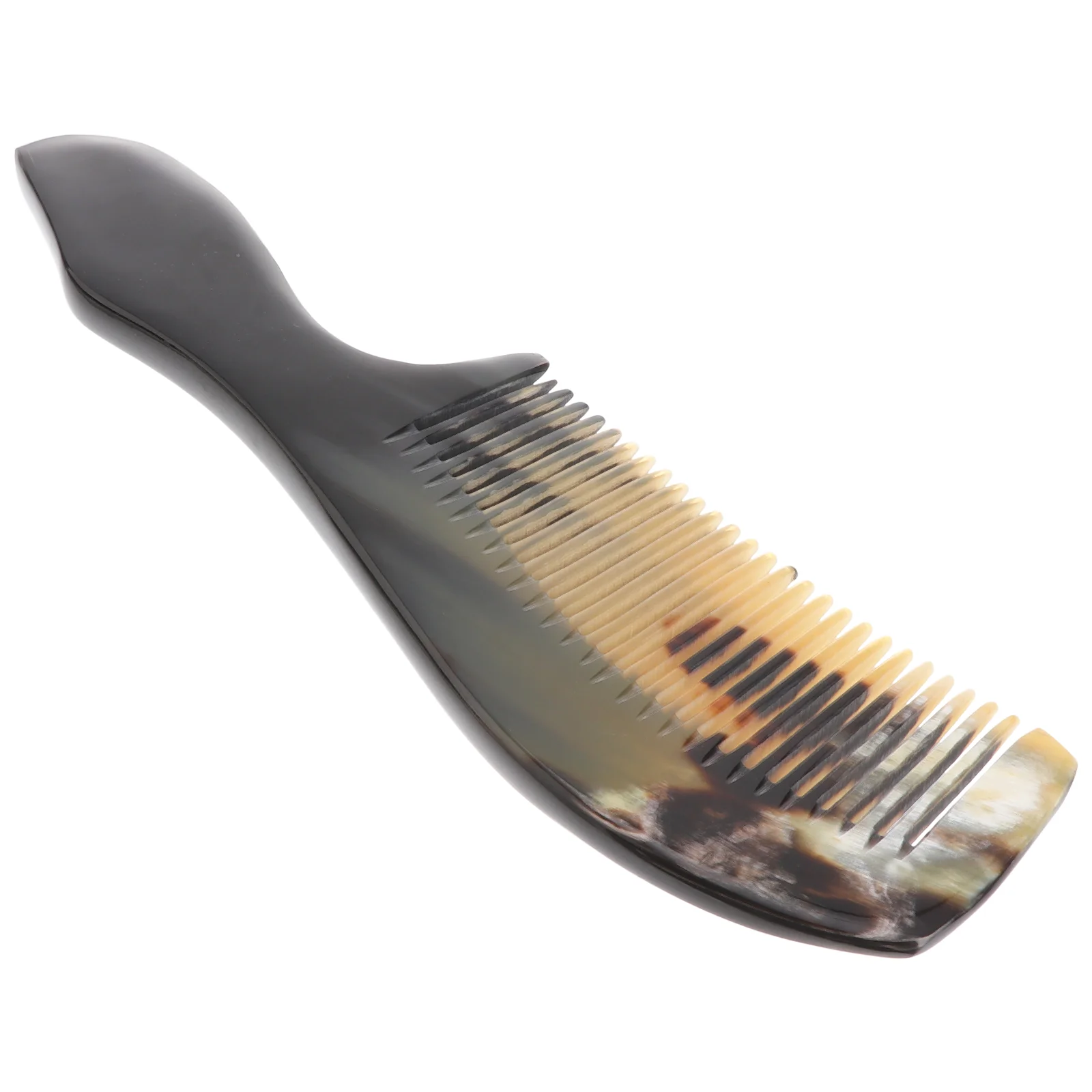 

Natural Ox Horn Comb Buffalo Horn Fine Hair Combs with Handle Portable Comb Anti- static Elegant Hairdressing Comb for
