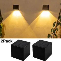 Outdoor Solar Wall Lights - Waterproof LED Fence Lighting for Garden, Porch, Path, and Garage (2Pack)
