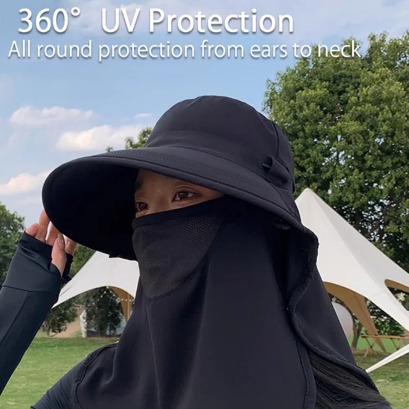 1/2PCS UV 보호 태양 모자 여름 경량 해변 넓은 챙이 있는 여행용 넥 플랩 탈착식 통기성 야외 페이스 커버