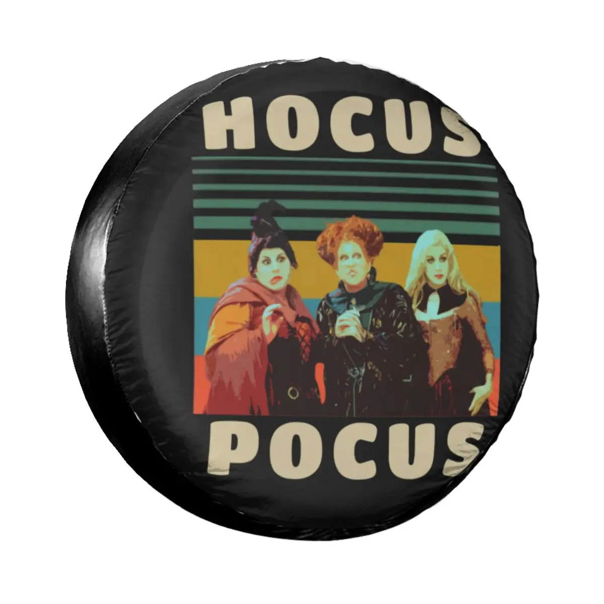 Vintage Hocus Pocus Film Spare Tire Cover Case Bag Pouch Halloween Sanderson Wheel Covers For Jeep Pajero 14" 15" 16" 17" Inch