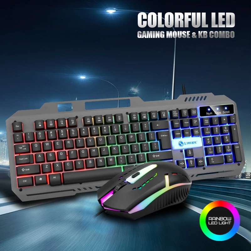 

T25 Metal Keyboard & Mouse Set K25 Mechanical Touch Keyboard & Mouse Esports Desktop Game USB Cable Keyboard & Mouse
