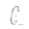 Stainless steel olive leaf pattern C-shaped opening adjustable bracelet, engraved wheat ear pattern men's gold-plated jewelry 4