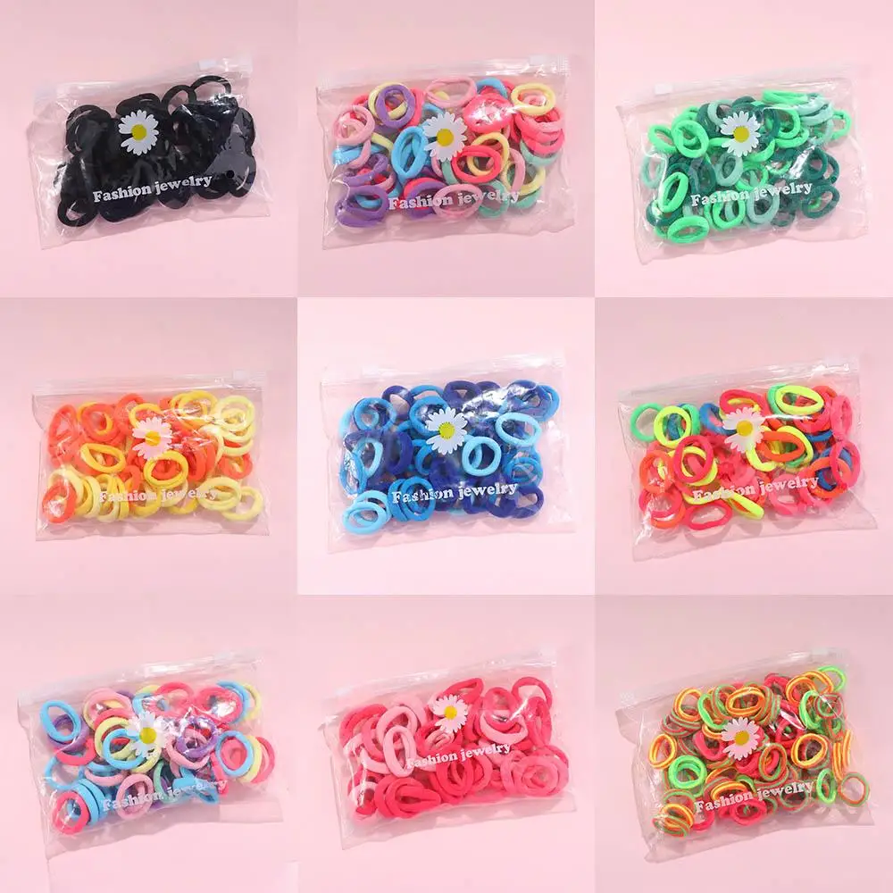 

50 шт., однотонные нейлоновые резинки для волос, для взрослых