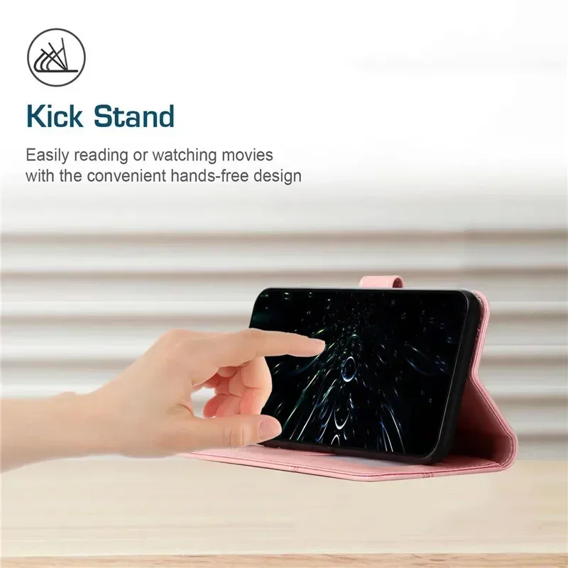 Leather Flip Magnetic Wallet Phone Case with Stand Feature
