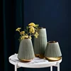 Ceramic Vase Vase with Green Striped Flowers Floral Arrangement Accessories Terrarium Living Room Home Decoration Accessories 1