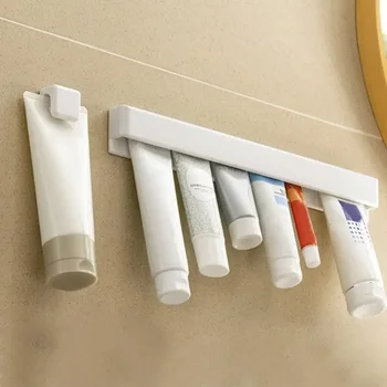 Porte-dentifrice Long mural pour salle de bain, porte-dentifrice multifonctionnel peu encombrant 1