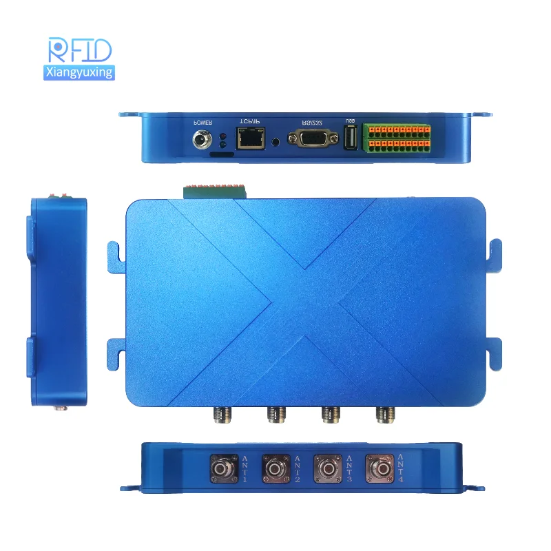 RS232/RS485 TCP IP WIFI 출입 통제 RFID 고정 리더기 4 안테나 포트 860-960MHz 주파수 출입 통제 카드 리더기용