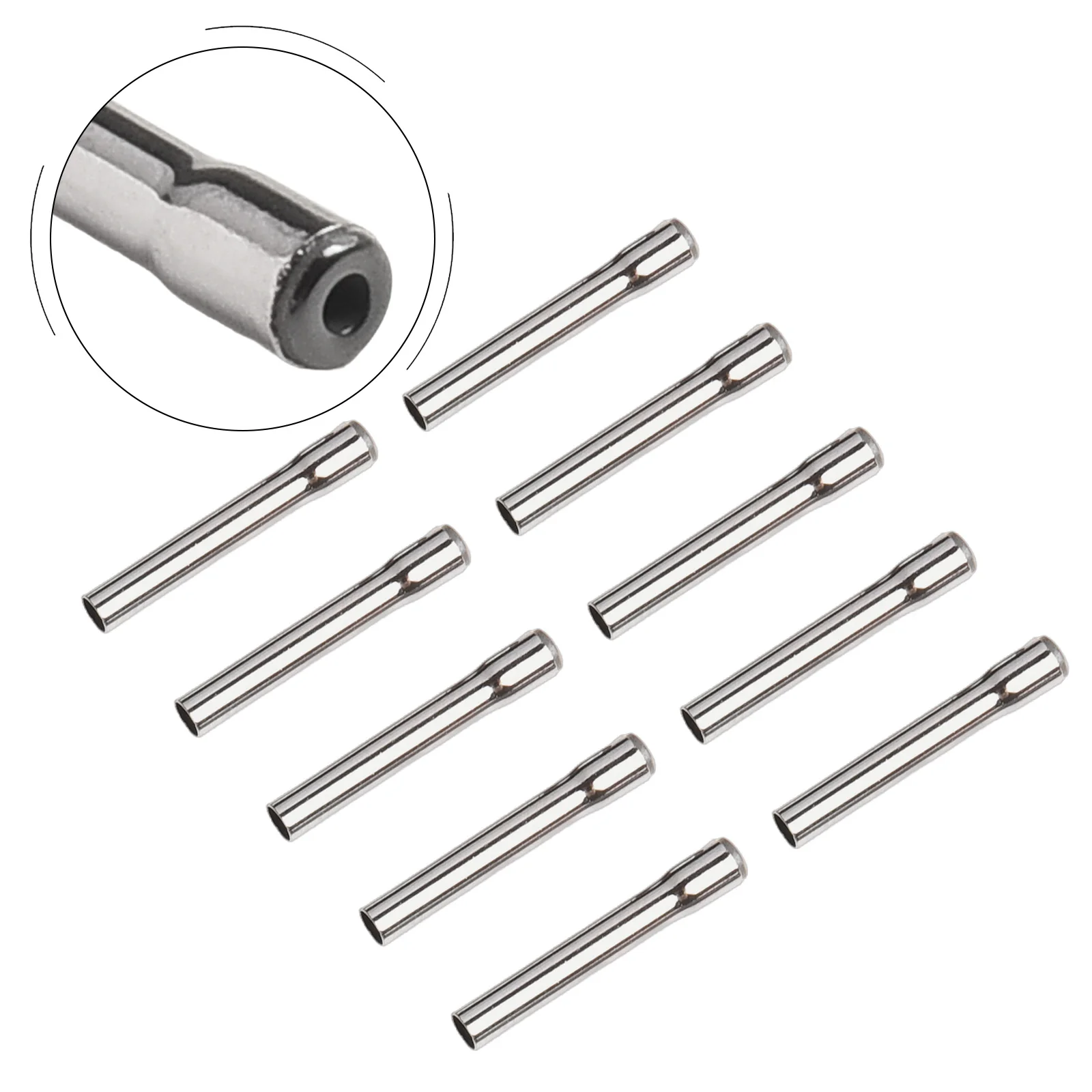 Fishing Rod Tip Guide 1.2mm~2.1mm 10pcs Fishing Gear Accessories Hollow Parts Repair Rod Silver Stainless Steel Tip