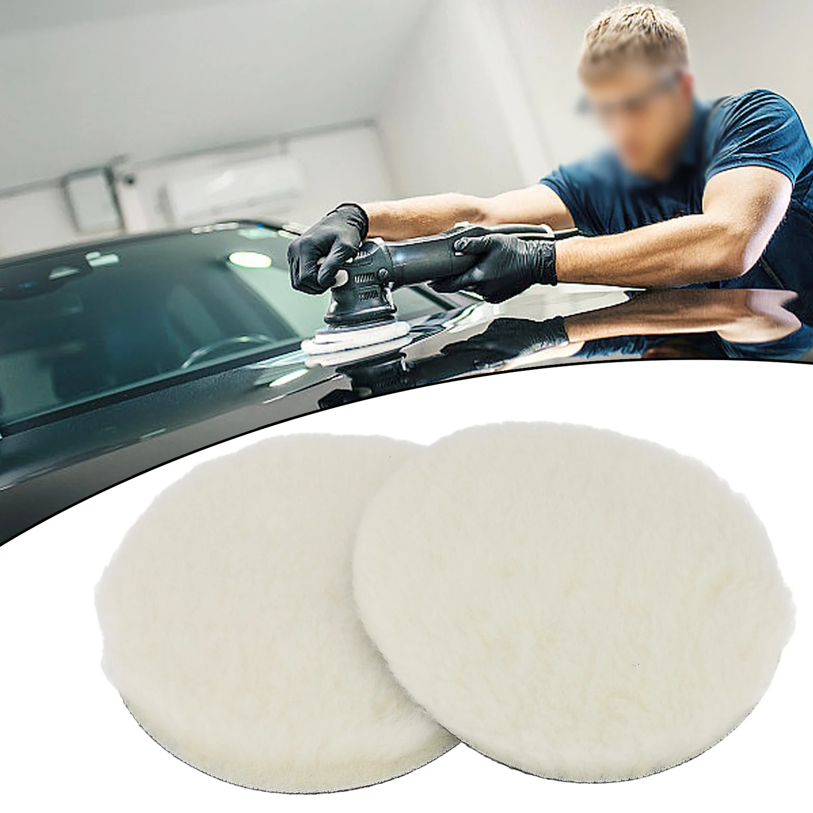 

2pcs 5/6/7 Ar Wool Cashmere Washing Gloves Inch Wool Buffing Polishing Pads Bonnets Sanding On Car Buffer