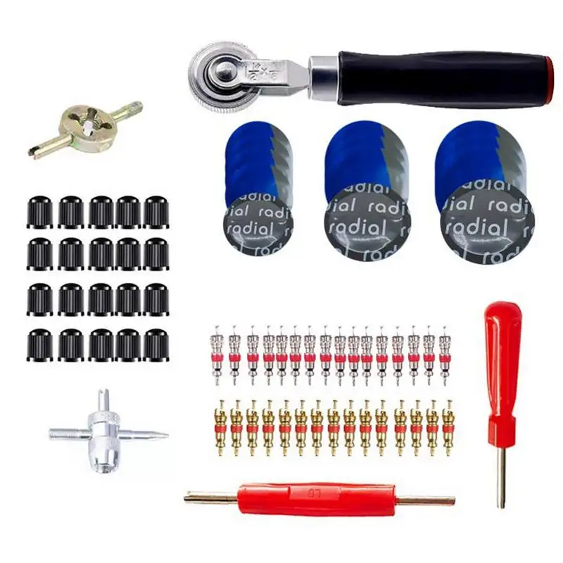 

70 Pieces Universal Tire Repair Kit durable ABS automobile Bike Puncture tool kit strong material automotive Flat tire plug kit