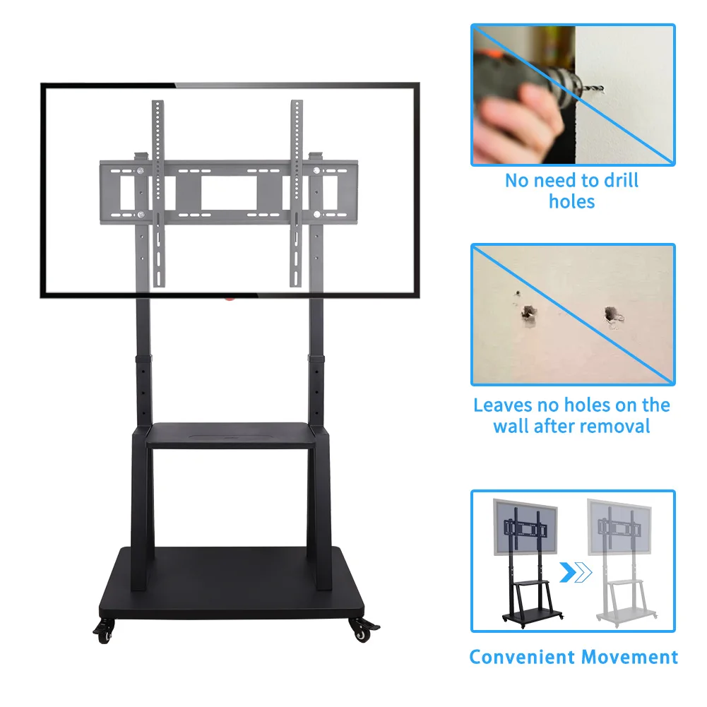 Soporte Pie Ruedas Móvil Tv Led Lcd 32 A 55 Con Estante