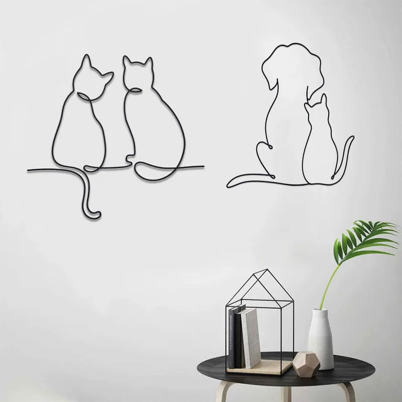 Creative Iron Art Cat Dog Wall