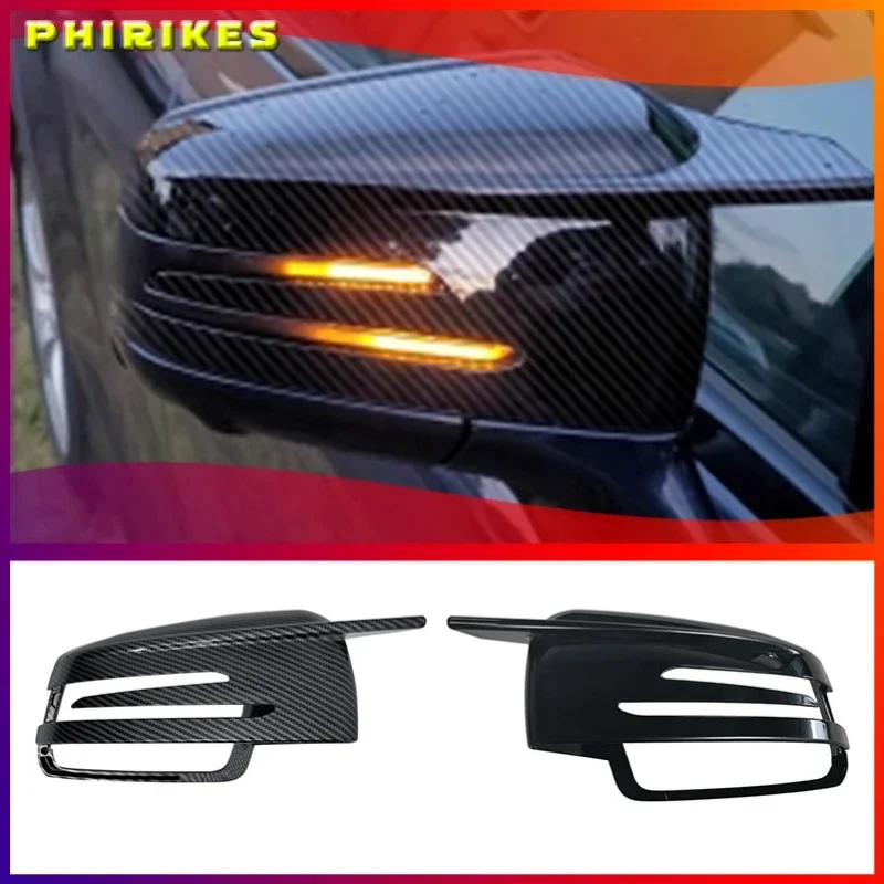 

Боковые зеркальные крышки для Mercedes Benz W176 W246 W212 W204 C117 X156 X204 W221 C218 A B C E S CLA GLA GLK, черные, замена
