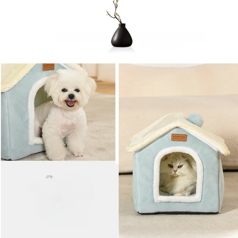 Foldable Cat/dog Pet Nest Detachable and Washable Cat House Dog House Indoor Cat Nest Suitable for Small and Medium-sized Pets dog house