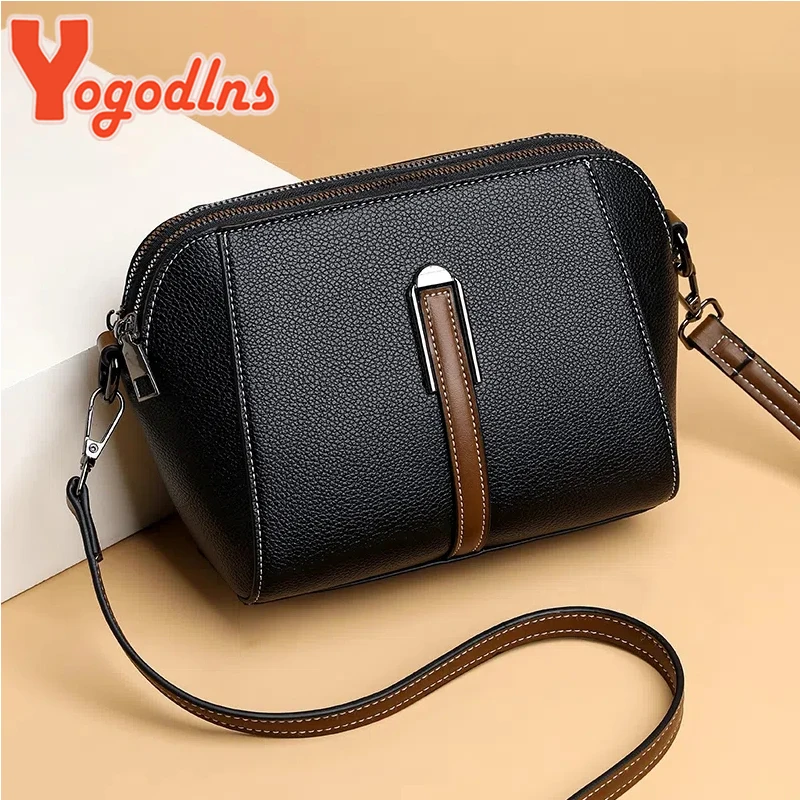 Fashion Shell Bags Women Soft Leather  Shoulder Messenger Bags Casual Ladies Crossbody Bag Shopping Phone Handbag