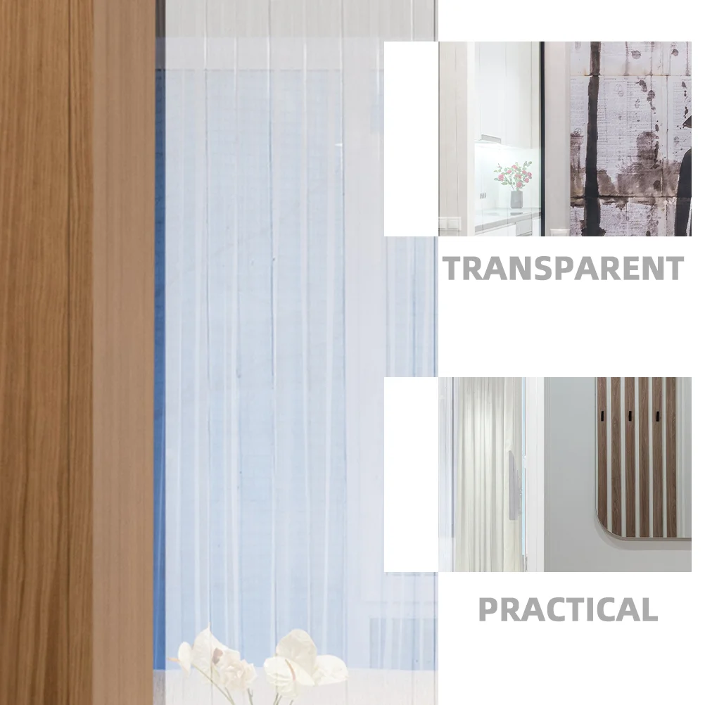 2 Pcs Clear Plastic Door Curtain Transparent Strips Insulated Thermal Barrier Walk In Freezer Curtains Doorway Entrance Gate