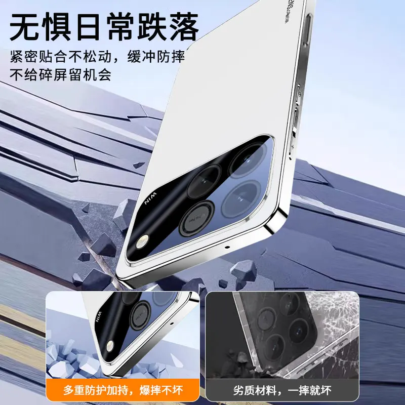 Luxury Electroplated Acrylic Case with Shockproof Bumper and Skin-Feel Lens Protection