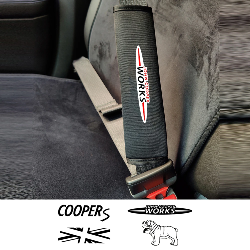 Breathable Ice Silk Car Seat Belt Pads Cover for Mini Cooper S JCW Clubman All4 Mini Hardtop F55 F56 Countryman Paceman car accessories,seat belt covers,car seat belt accessory