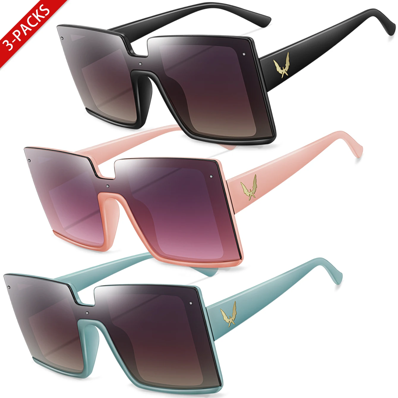 Fashion Vacation Glasses Women Men Casual Square Large Trendy Shades