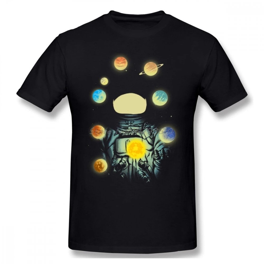 Astronaut Fantasie Jonglieren Planeten Männer T Shirt Neue Casual Plus Größe Baumwolle Kurzarm T-stücke Harajuku Streetwear – Detail 2