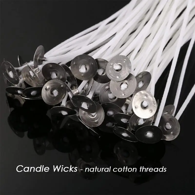 Candle Wicks 6 Inch Long 100 Pieces Wax Candles And Stands Smokeless DYI  Candle Making Centering Device For Home Shop Use