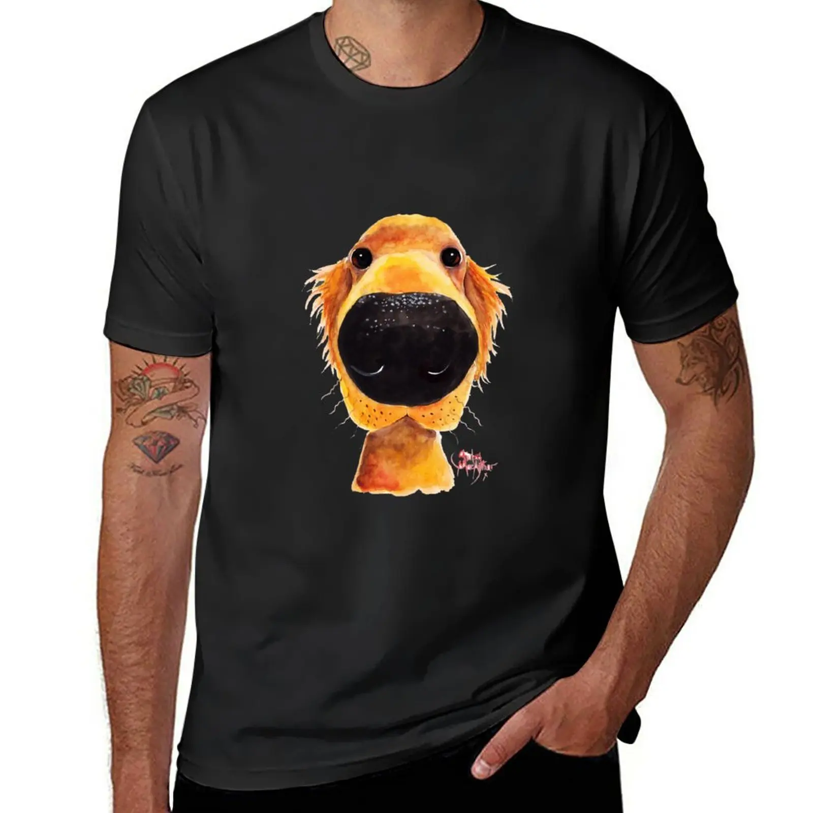 

Labrador / Golden Retriever PRiNT ' NoSeY DoG RoY ' BY SHiRLeY MacARTHuR T-Shirt kawaii clothes T-shirt men