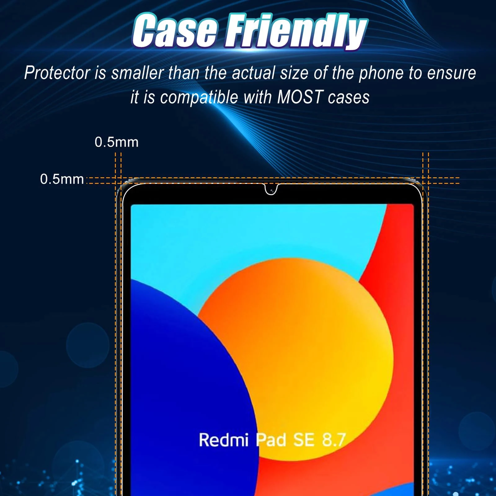 Screen Protector for Redmi Pad SE 4G (8.7 inch) 2024 Tablet Tempered Glass Film Rear Camera Protector Anti-fall/Anti-scratch 8.7 4