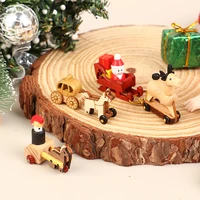 1/12 Dollhouse Miniature Accessories Mini Wooden Train Simulation Model Toys for Doll House Decor 1