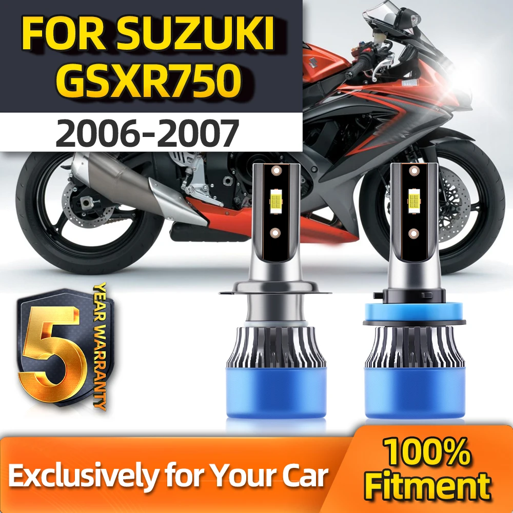 

Crossfox 12V Motorcycle Headlamp 70W LED High Beam H9 Low Beam H7 Plug-N-Play Bulb For Suzuki GSXR750 Year 2006-2007