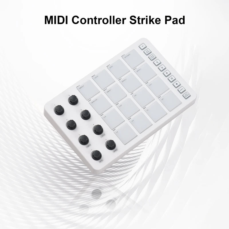 M-VAVE MIDI Controller Strike Pad Kit RGB Backlight MIDI Keyboard BT Connection Low Latency 3.5Mm Output Interface Pad Kit