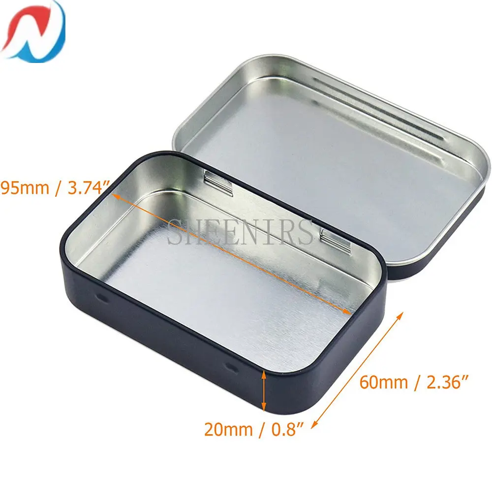 10/30/50pcs 3.74x2.36x0.87 Metal Rectangular Hinged Tins Box Containers  Small Empty Storage Tin Kit Drawing Pin Jewelry Craft - AliExpress