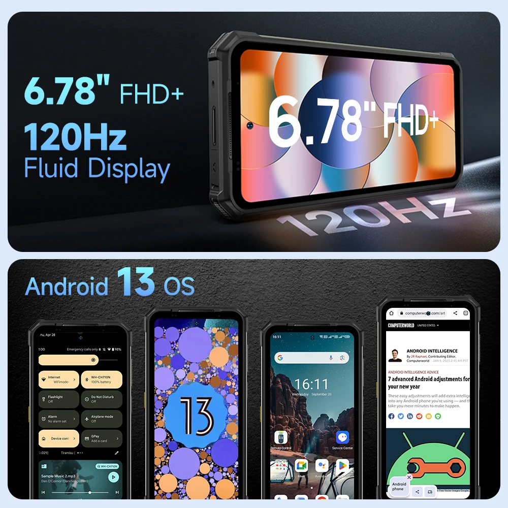 Ulefone Armor 24 Rugged Phone 22000mAh Up to 24GB+ 256GB 6.78"120Hz Smartphone 64MP+64MP NFC Phone LED Light Global Version 5