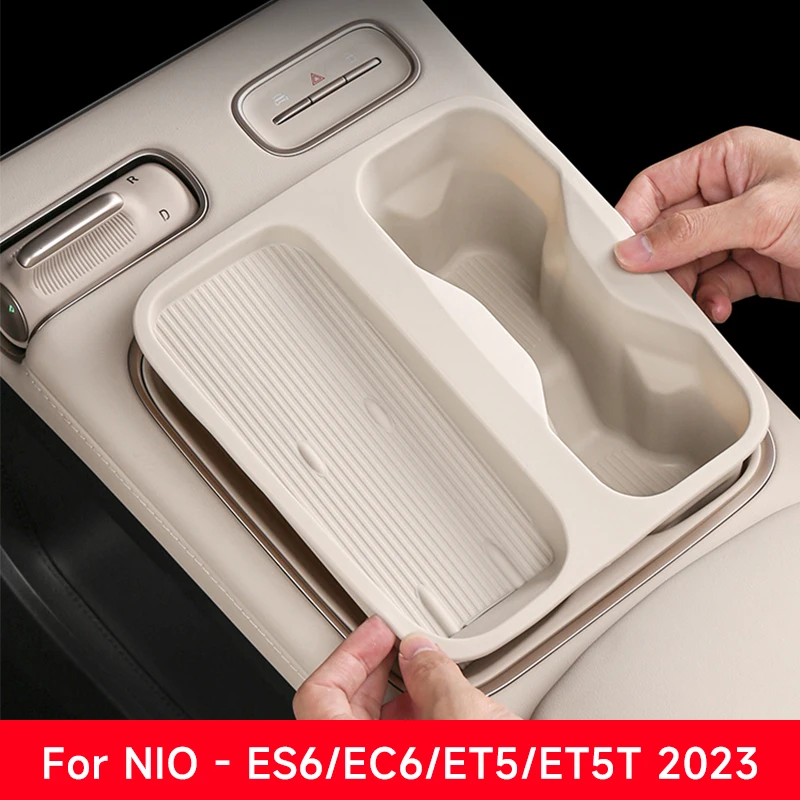 For NIo ES6 2022-2024 Central Control Car Water Cup Holder Water Cup Limiter Silicone Coaster Interior Storage Slot Accessories