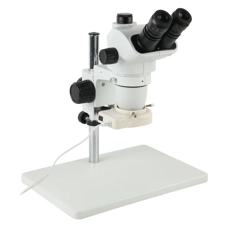 

6.7X~45X Zoom Simul-focal Trinocular Stereo Microscope 56 LED Ring Light PCB Soldering Lab Jewelry Detection