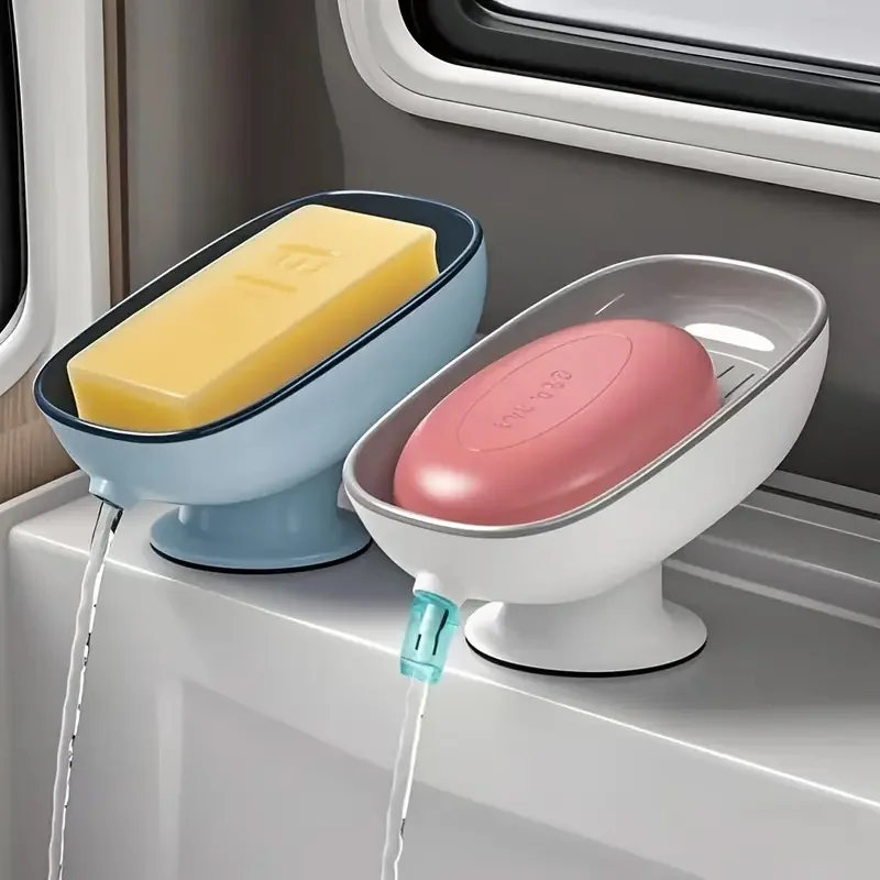 Soap Storage Box – PS Material, Uncovered, Double-Layer with Drainage Plate, Detachable 4