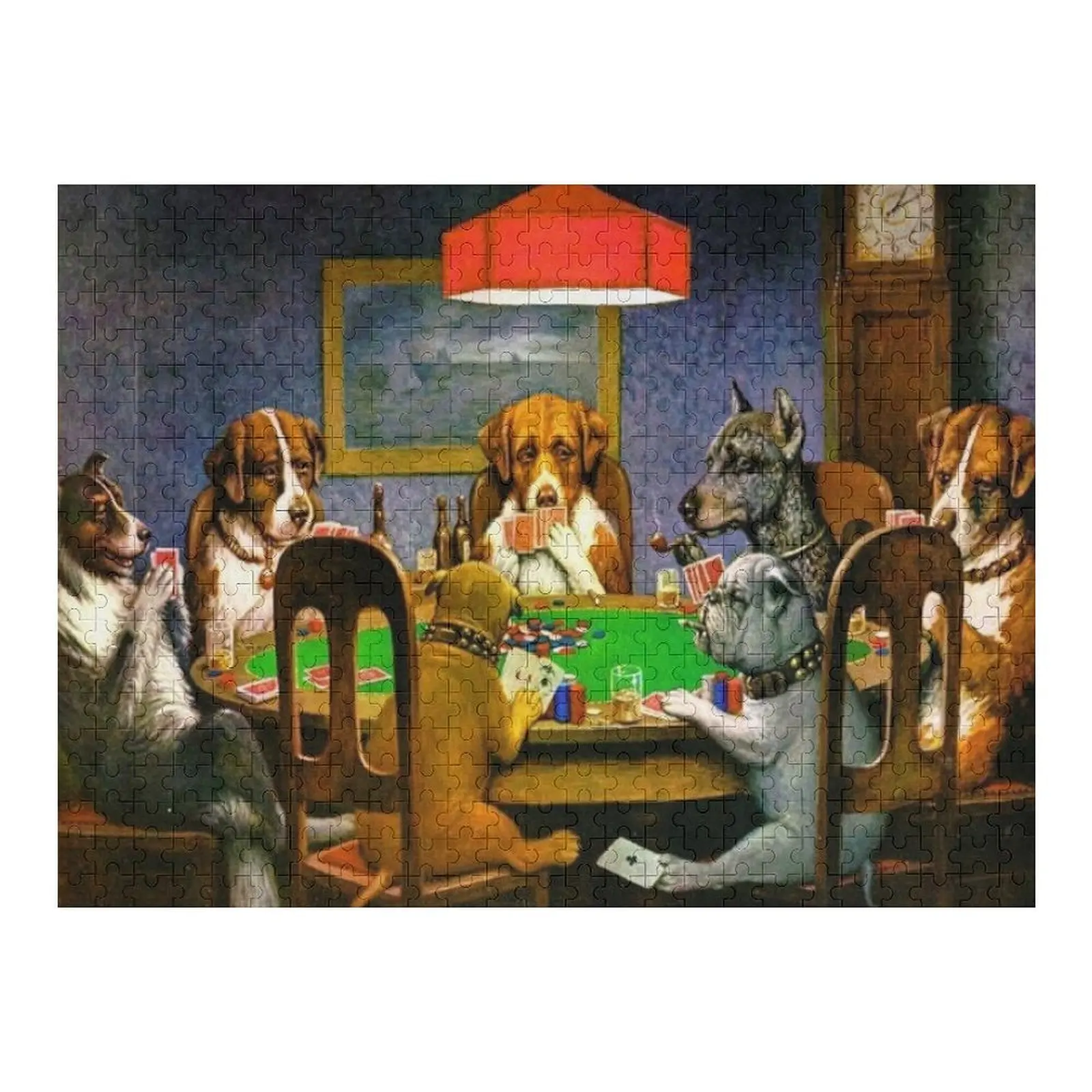 

puzzle: dogs playing poker Jigsaw Puzzle Personalised Name Jigsaw Custom Baby Toy Photo Personalized Gifts Baby Wooden Puzzle