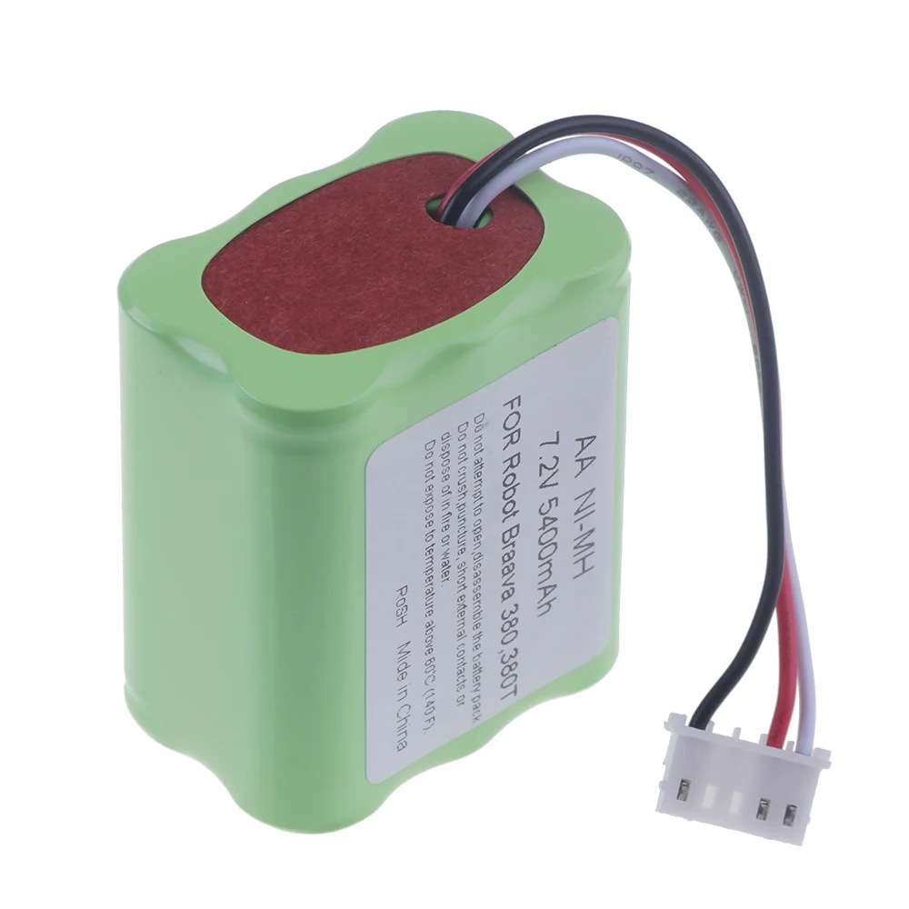 Rechargeable Battery Vacuum Cleaner Battery Battery Replacement Power Tool Battery 7.2V NI-MH 5400mAh Battery For iRobot Braava 380T 380 390T Mint 5200 5200B 5200C Vacuum Cleaner upgraded 3000MAH NI-MH Battery rechargeable battery vacuum cleaner battery battery replacement power tool battery