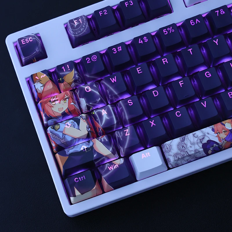 Desenhos Animados Anime Gaming Keycaps Pbt Dye Subbed Keycaps Perfil Oem Keycap Retroiluminado Destino Grande Ordem Fgo Tamamo no Mae Conjunto - Imagem 3