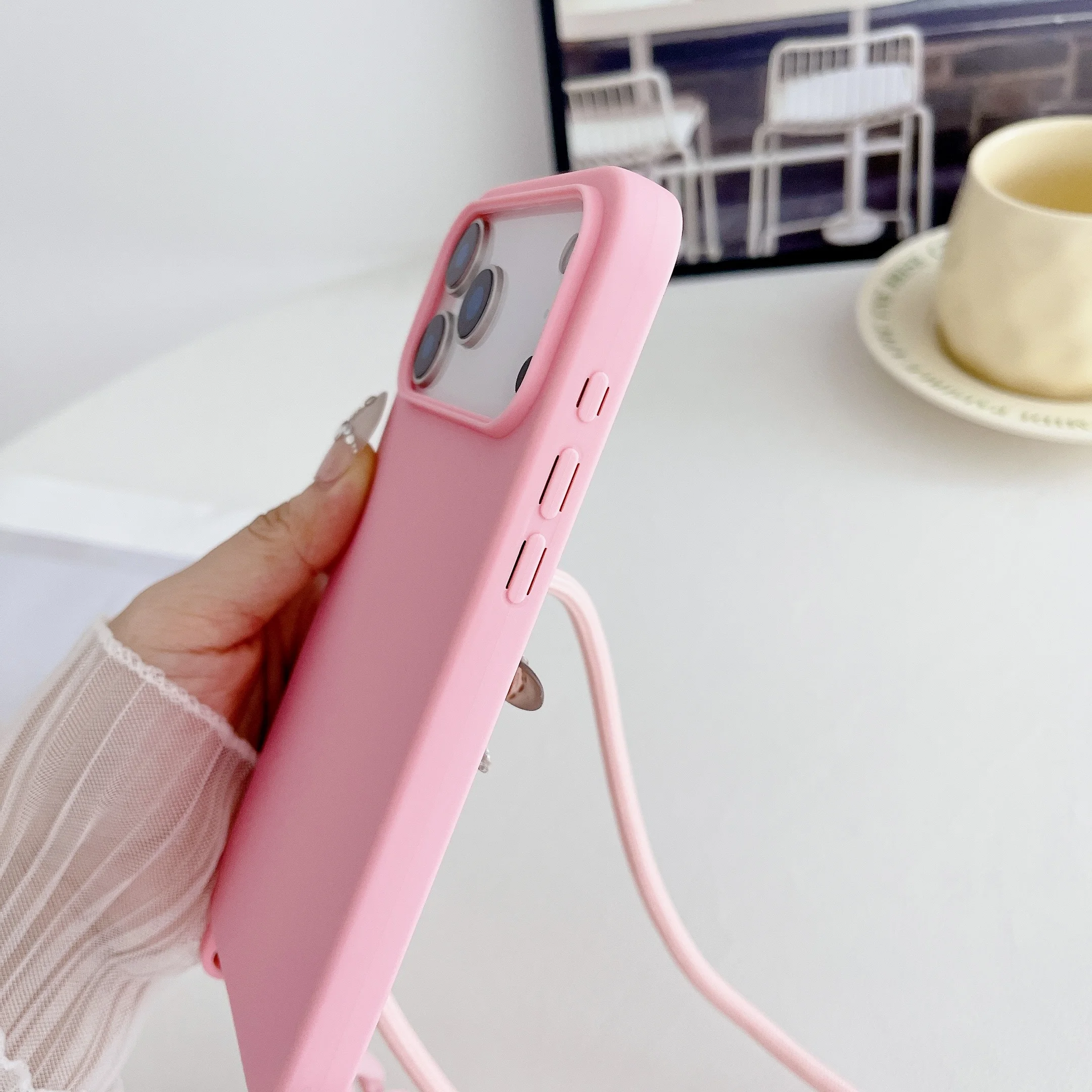 Lanyard Case with Adjustable Cord Strap - Soft Silicone Phone Cover