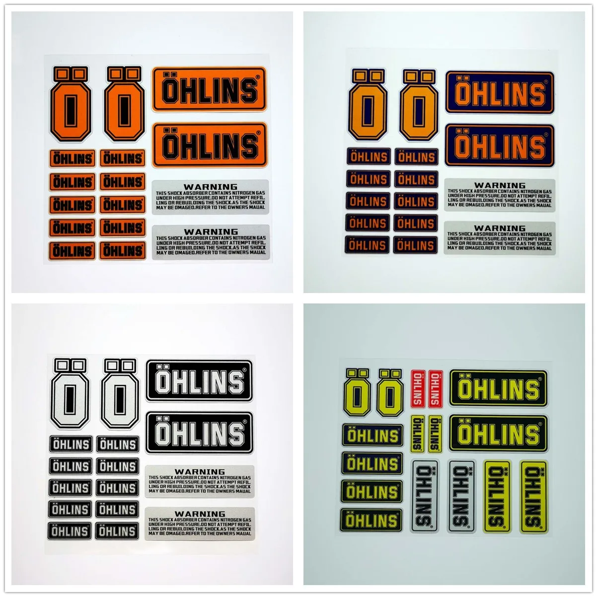 For Öhlins Motorcycle Modified Highly Reflective Stickers, Suspension Modification Racing Car Glass Waterproof Stickers