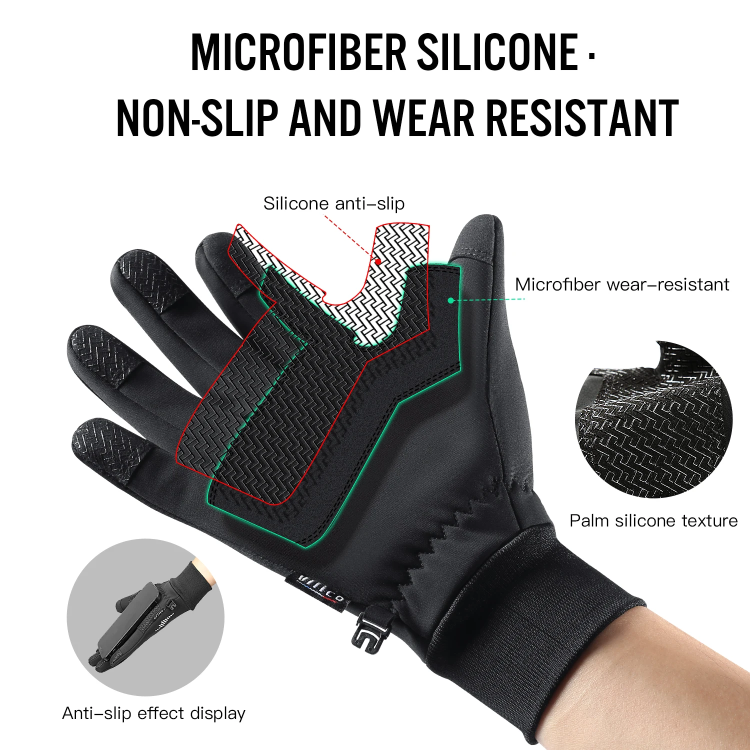 Gloves Black Winter Warm Cycling Outdoor Sports Running Riding Motorcycle Ski Touch Screen Snowboard Gloves Men