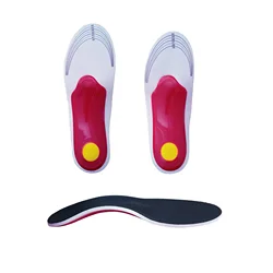 Premium Orthopedic Arch Support Insoles - Breathable, Sweat - Absorbing, and Cushioned for All - Day Comfort (Red)