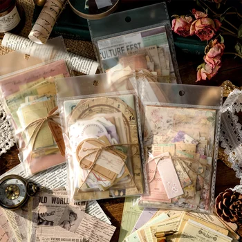100 PCS Vintage Scrapbooking Paper Kit 1