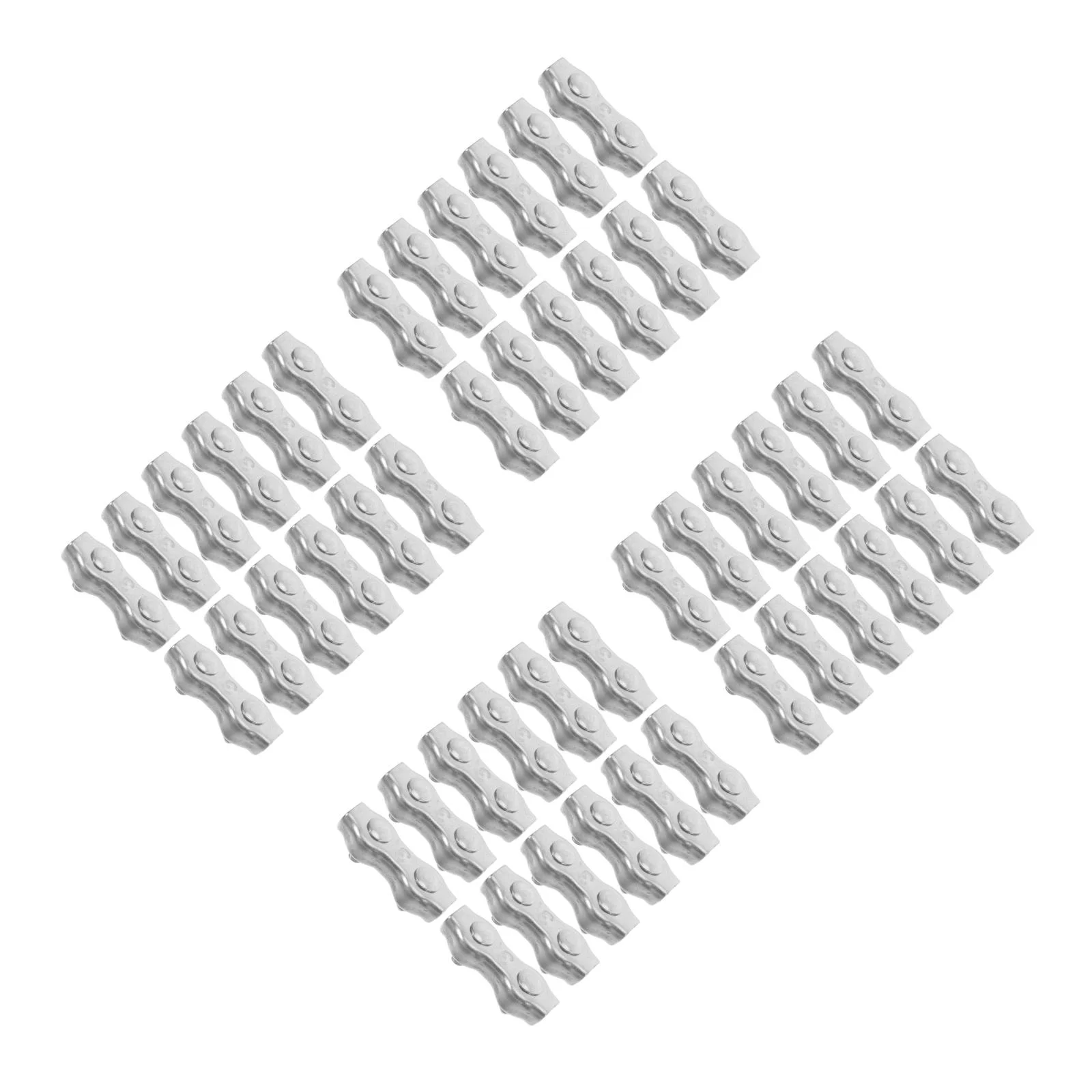 48 pcs Stainless Steel Double Clip Wire Rope Clamps Electric Fence Wire Connector Cable Clips For Indoor Outdoor Post Cable Cla