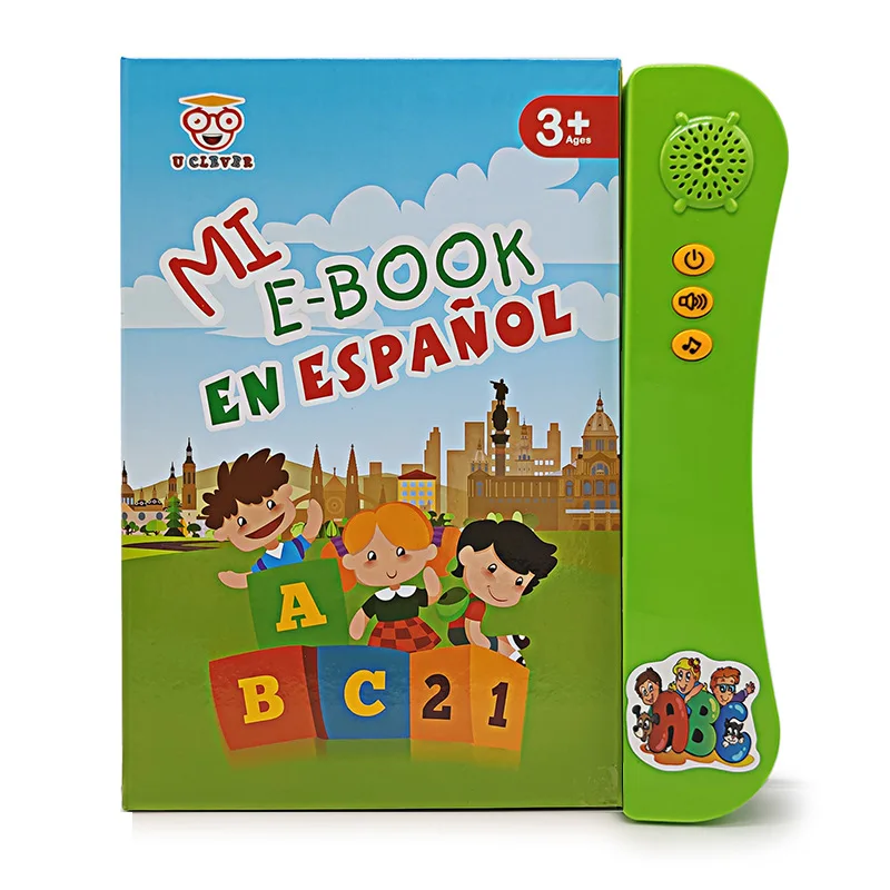 

Spanish Learning Sound Book Reading Machine Children Early Educational Toys Multifunctional Music Baby E-book Kid Christmas Gift