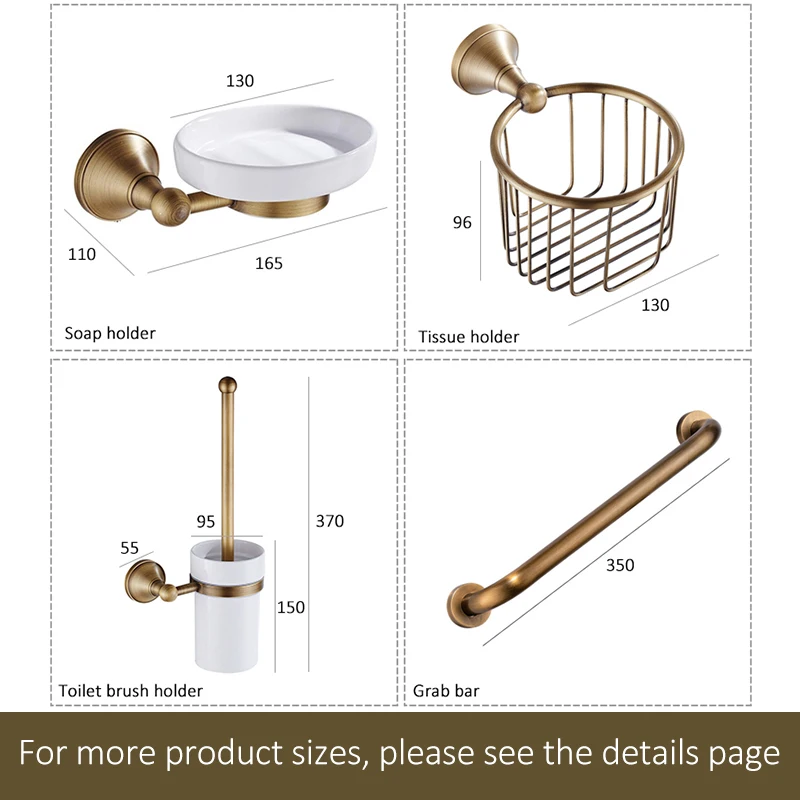 Bathroom Towel Shelf Toilet Paper Holder Soap Holder Towel Rack Tumble Bath Hardware set Antique Bronze Finished ELF3001